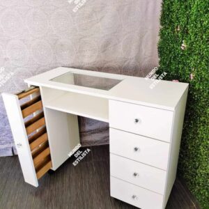 mesa uñas vitrina y esmaltero