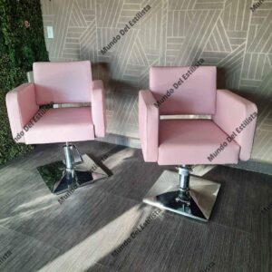 silla de estilista rosa majo