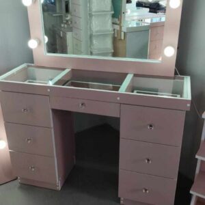 vanity con cubierta de cristal